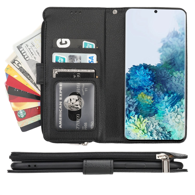 For Samsung Galaxy S20 Microfiber Zipper Horizontal Flip Leather Case