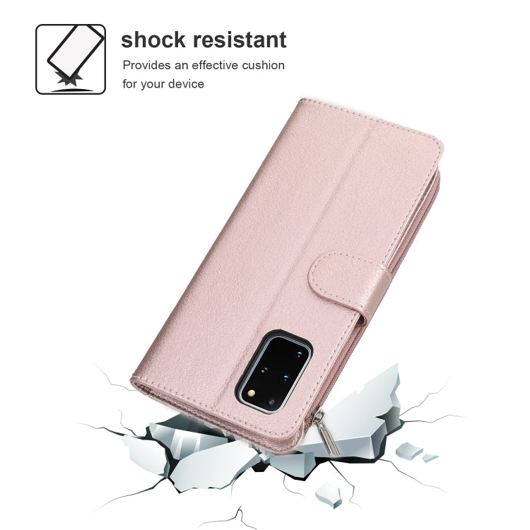 For Samsung Galaxy S20 Microfiber Zipper Horizontal Flip Leather Case