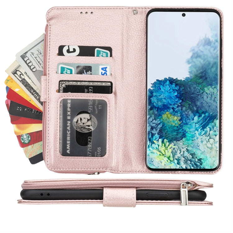For Samsung Galaxy S20 Microfiber Zipper Horizontal Flip Leather Case