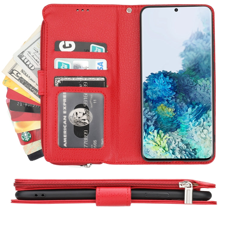 For Samsung Galaxy S20 Microfiber Zipper Horizontal Flip Leather Case