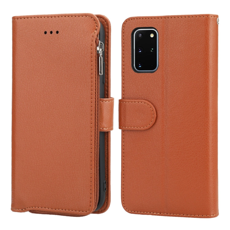For Samsung Galaxy S20 Microfiber Zipper Horizontal Flip Leather Case