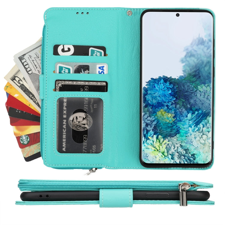 For Samsung Galaxy S20 Microfiber Zipper Horizontal Flip Leather Case
