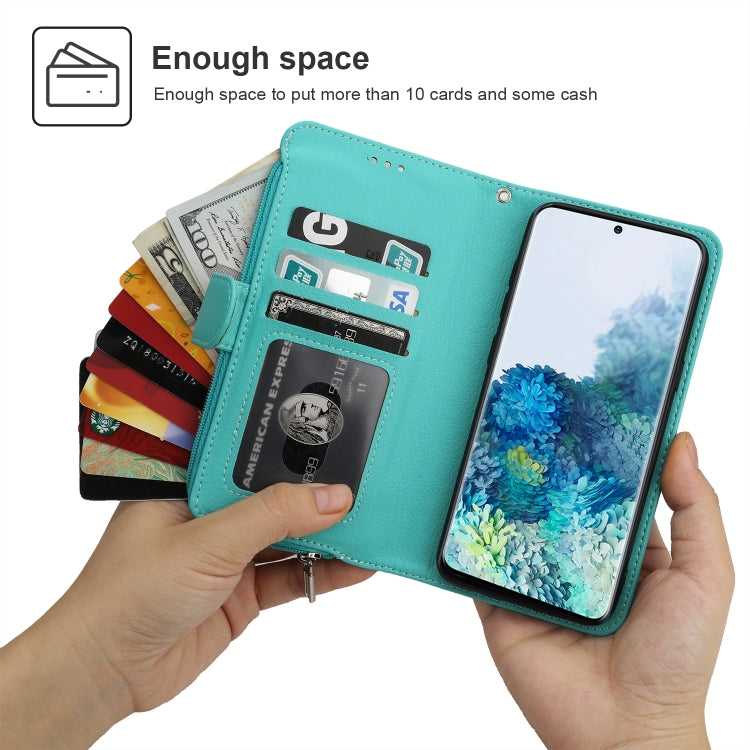 For Samsung Galaxy S20 Microfiber Zipper Horizontal Flip Leather Case
