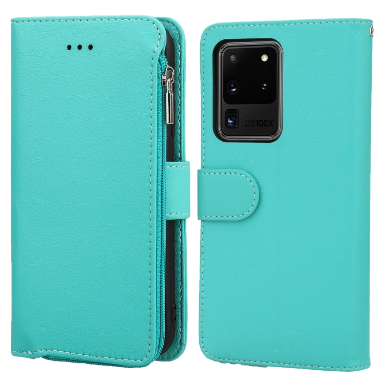 For Samsung Galaxy S20 Ultra Microfiber Zipper Horizontal Flip Leather Case