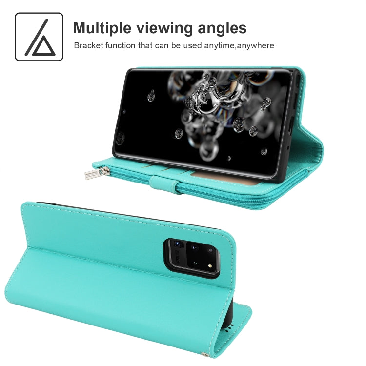 For Samsung Galaxy S20 Ultra Microfiber Zipper Horizontal Flip Leather Case