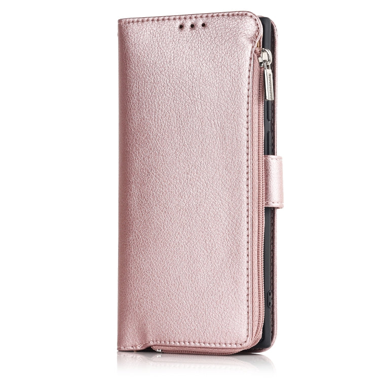 For Samsung Galaxy S22 Ultra 5G Microfiber Zipper Horizontal Flip Leather Case