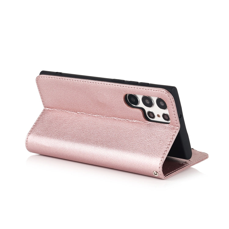 For Samsung Galaxy S22 Ultra 5G Microfiber Zipper Horizontal Flip Leather Case