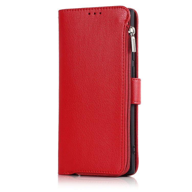 For Samsung Galaxy S22 Ultra 5G Microfiber Zipper Horizontal Flip Leather Case