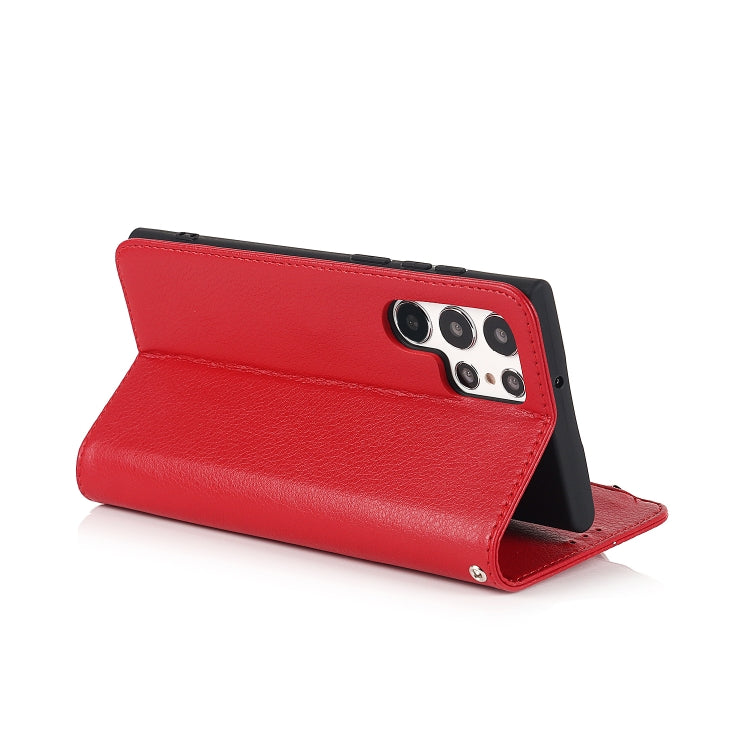 For Samsung Galaxy S22 Ultra 5G Microfiber Zipper Horizontal Flip Leather Case