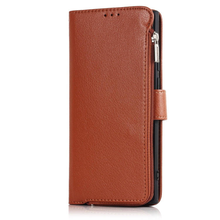 For Samsung Galaxy S22 Ultra 5G Microfiber Zipper Horizontal Flip Leather Case