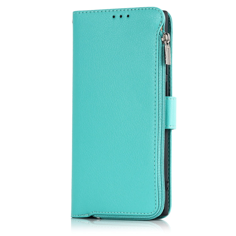 For Samsung Galaxy S22 Ultra 5G Microfiber Zipper Horizontal Flip Leather Case