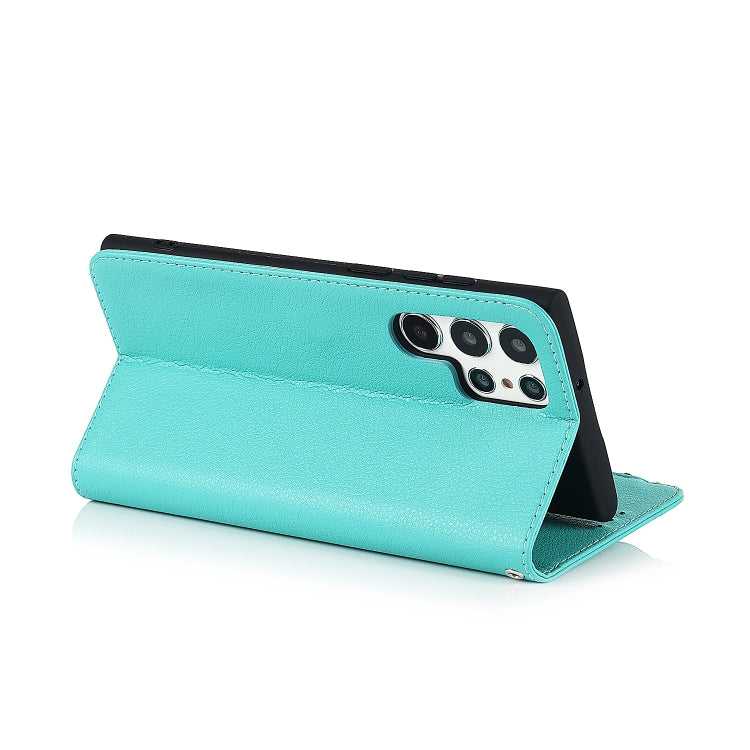 For Samsung Galaxy S22 Ultra 5G Microfiber Zipper Horizontal Flip Leather Case