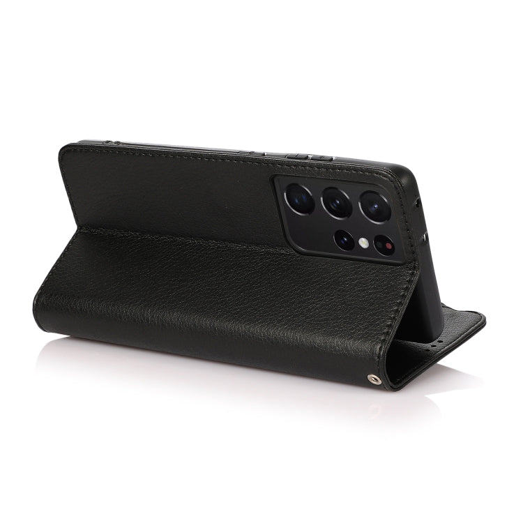 For Samsung Galaxy S21 Ultra 5G Microfiber Zipper Horizontal Flip Leather Case