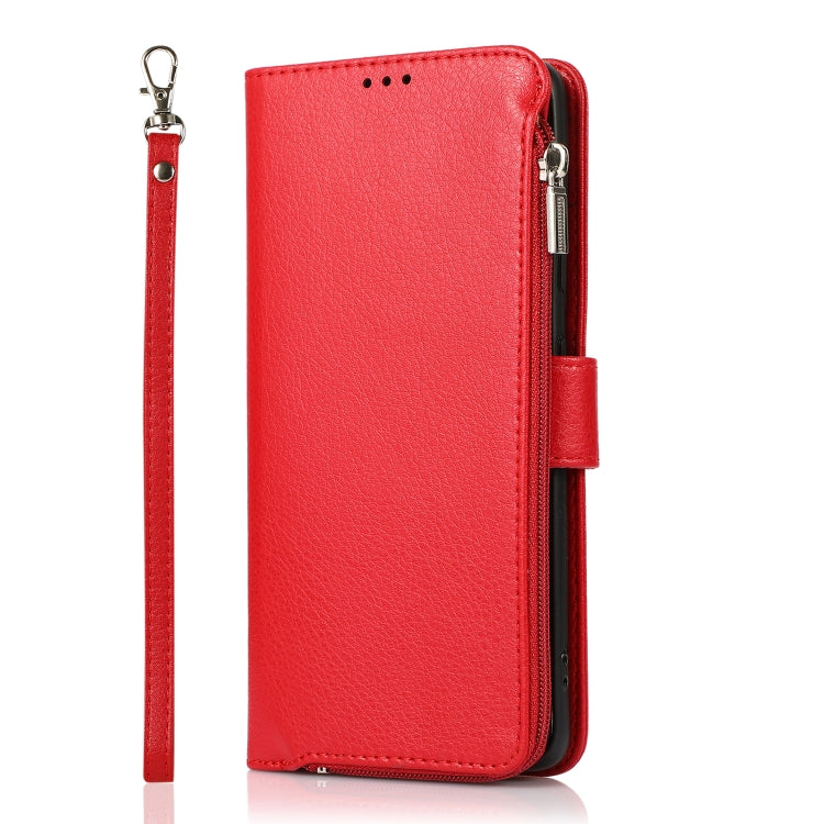 For Samsung Galaxy S21 Ultra 5G Microfiber Zipper Horizontal Flip Leather Case