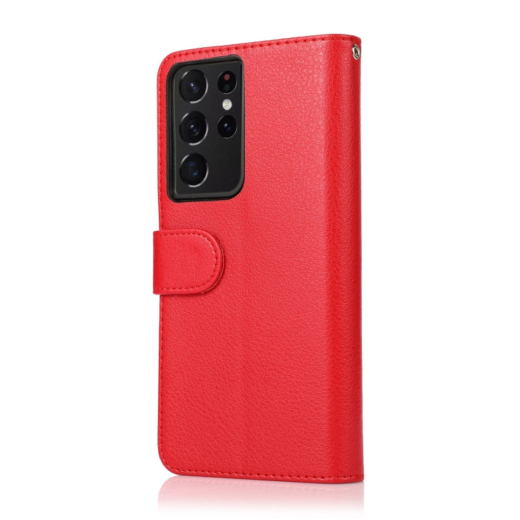 For Samsung Galaxy S21 Ultra 5G Microfiber Zipper Horizontal Flip Leather Case