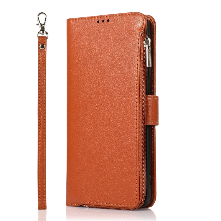 For Samsung Galaxy S21 Ultra 5G Microfiber Zipper Horizontal Flip Leather Case