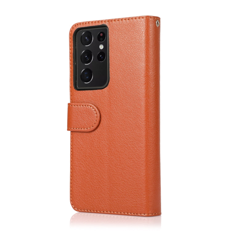 For Samsung Galaxy S21 Ultra 5G Microfiber Zipper Horizontal Flip Leather Case