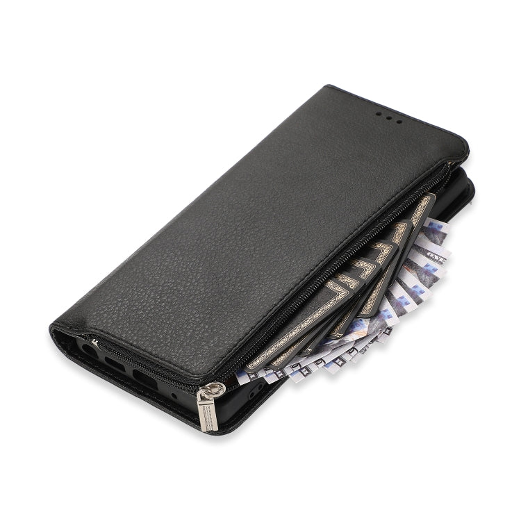For Samsung Galaxy Note20 Microfiber Zipper Horizontal Flip Leather Case