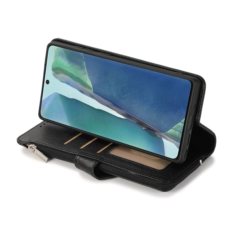 For Samsung Galaxy Note20 Microfiber Zipper Horizontal Flip Leather Case