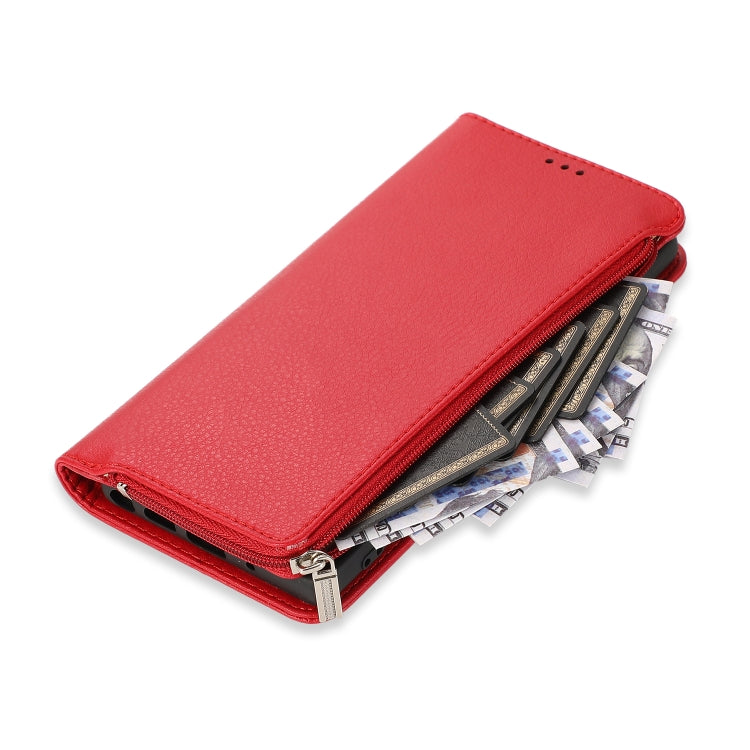 For Samsung Galaxy Note20 Microfiber Zipper Horizontal Flip Leather Case