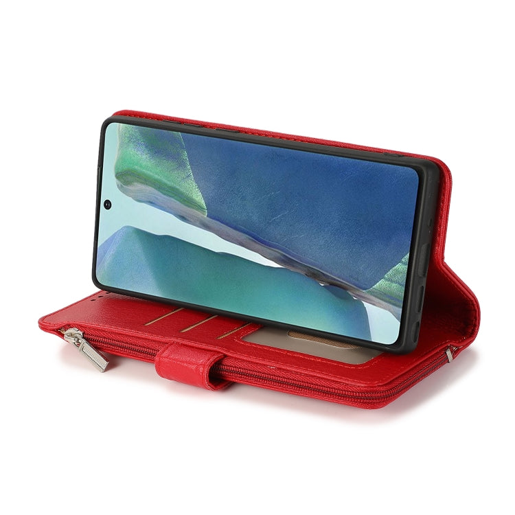 For Samsung Galaxy Note20 Microfiber Zipper Horizontal Flip Leather Case