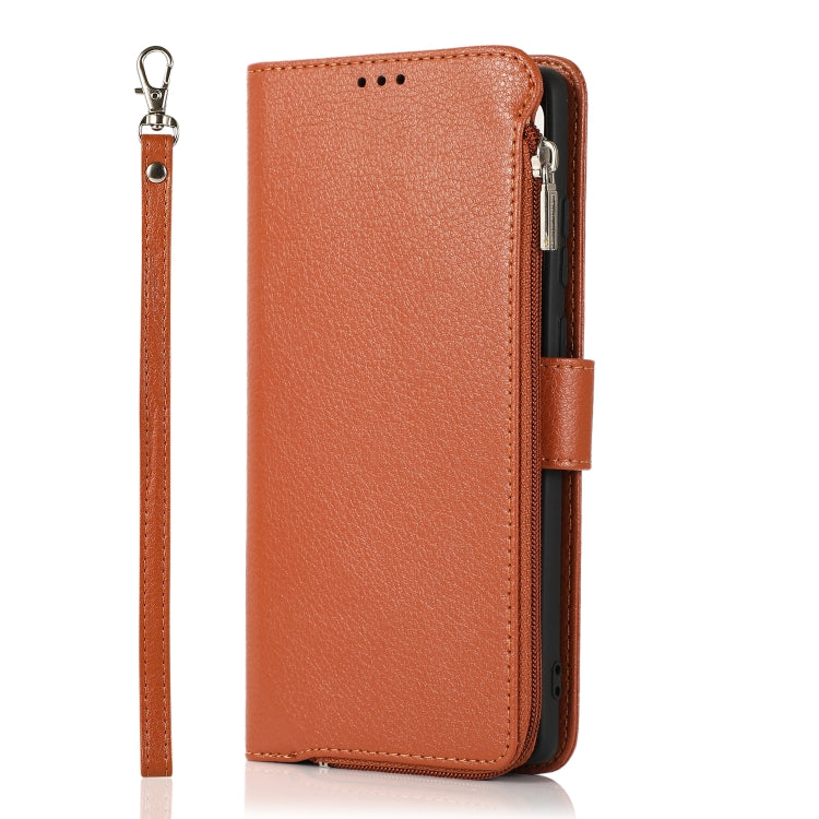 For Samsung Galaxy Note20 Microfiber Zipper Horizontal Flip Leather Case
