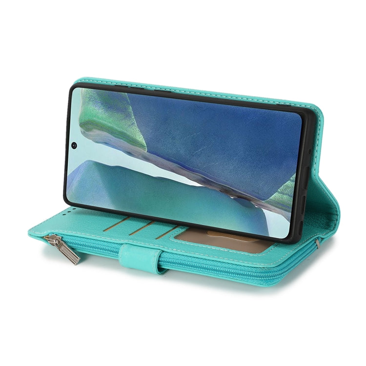 For Samsung Galaxy Note20 Microfiber Zipper Horizontal Flip Leather Case
