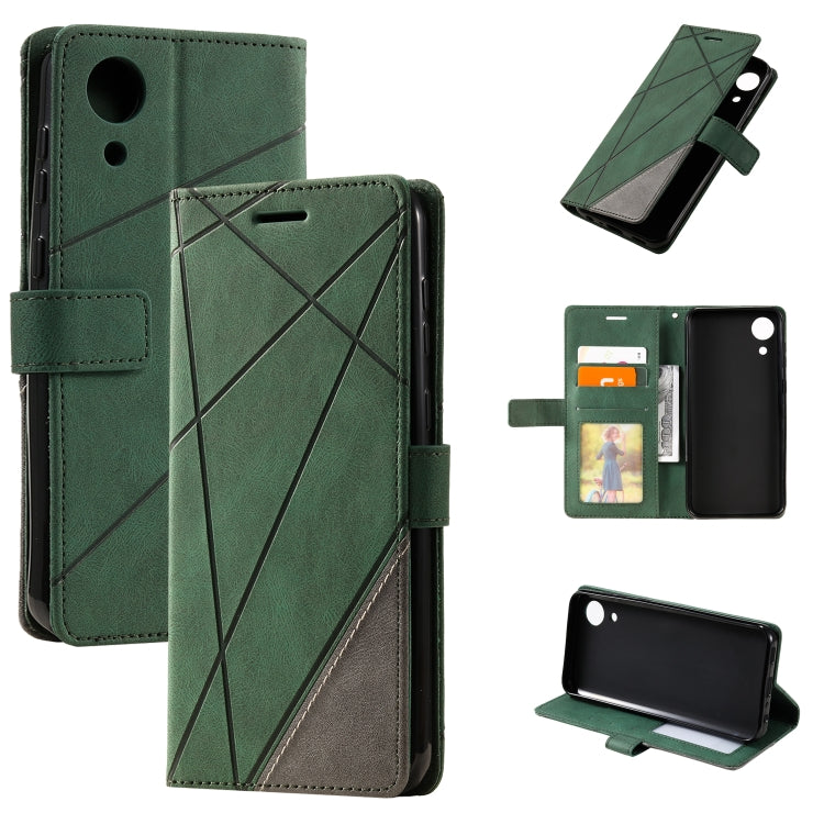 For Samsung Galaxy A03 Core Skin Feel Splicing Leather Phone Case