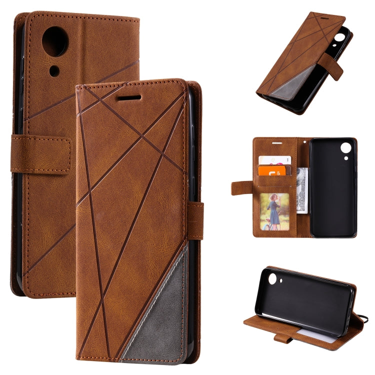For Samsung Galaxy A03 Core Skin Feel Splicing Leather Phone Case
