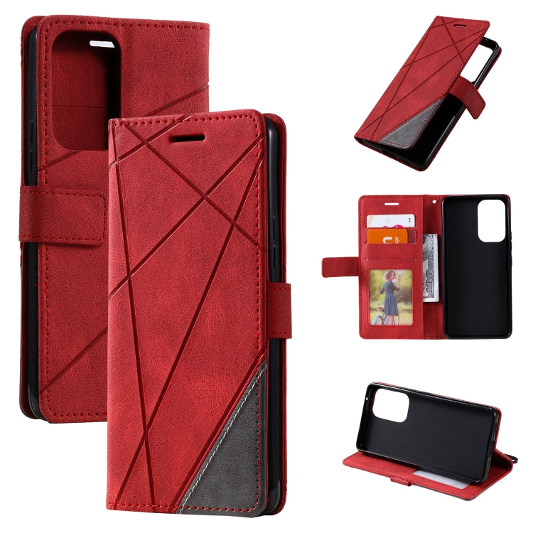 For Samsung Galaxy A73 5G Skin Feel Splicing Leather Phone Case