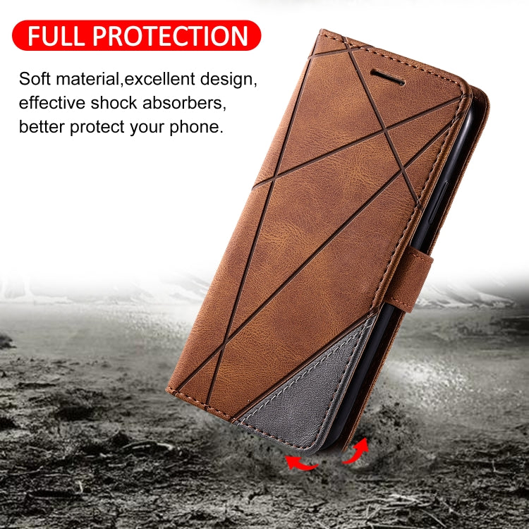 For Samsung Galaxy A73 5G Skin Feel Splicing Leather Phone Case