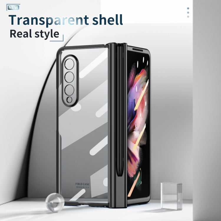 For Samsung Galaxy Z Fold3 5G Electroplating Hinge Phone Case with Stylus