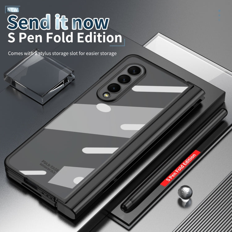 For Samsung Galaxy Z Fold3 5G Electroplating Hinge Phone Case with Stylus