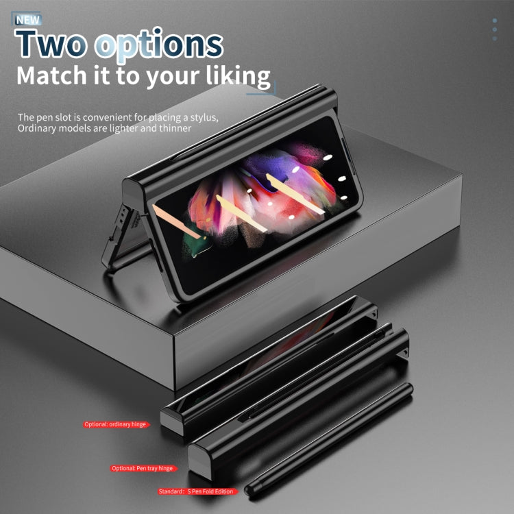 For Samsung Galaxy Z Fold3 5G Electroplating Hinge Phone Case with Stylus