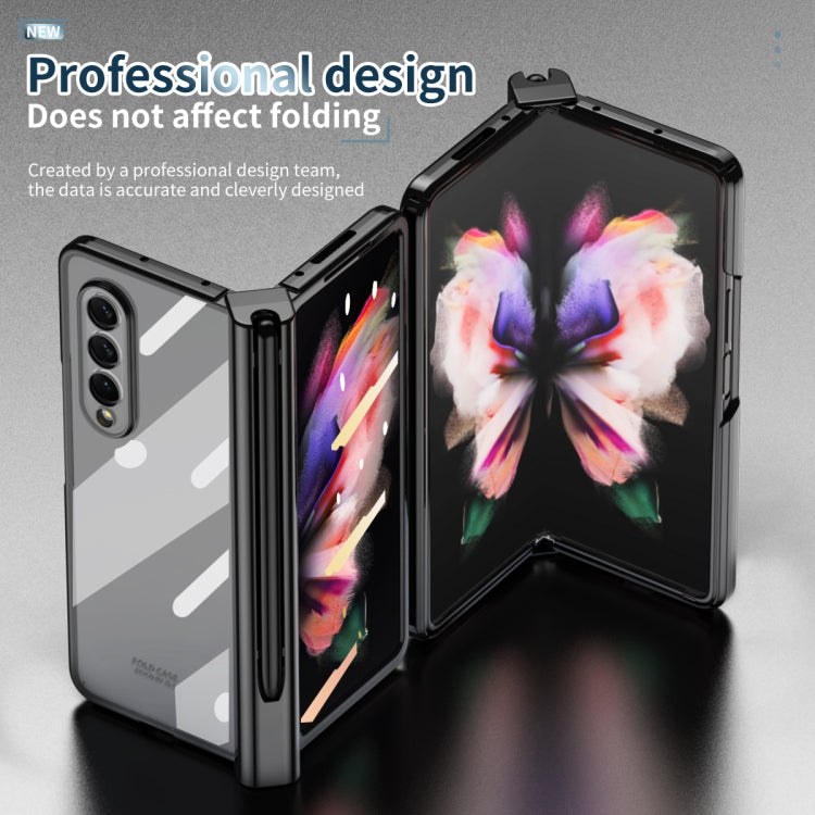 For Samsung Galaxy Z Fold3 5G Electroplating Hinge Phone Case with Stylus