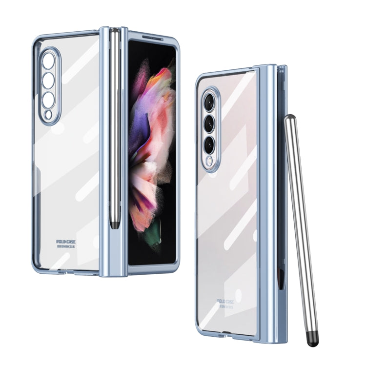 For Samsung Galaxy Z Fold3 5G Electroplating Hinge Phone Case with Stylus