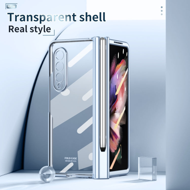 For Samsung Galaxy Z Fold3 5G Electroplating Hinge Phone Case with Stylus