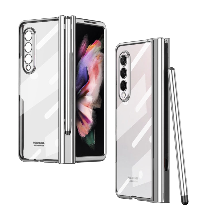 For Samsung Galaxy Z Fold3 5G Electroplating Hinge Phone Case with Stylus