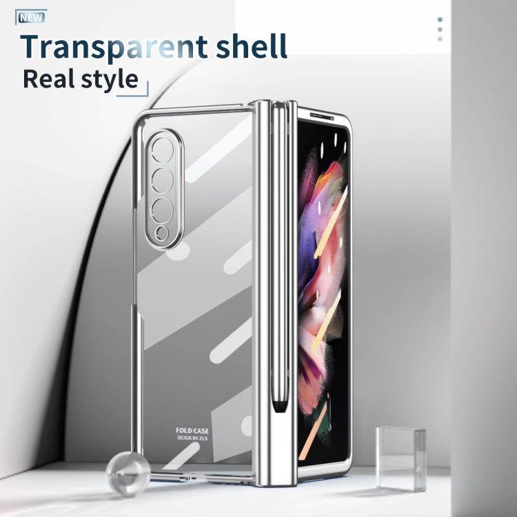 For Samsung Galaxy Z Fold3 5G Electroplating Hinge Phone Case with Stylus