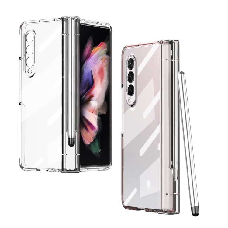 For Samsung Galaxy Z Fold3 5G Electroplating Hinge Phone Case with Stylus