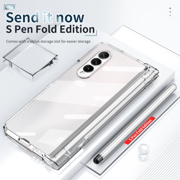 For Samsung Galaxy Z Fold3 5G Electroplating Hinge Phone Case with Stylus