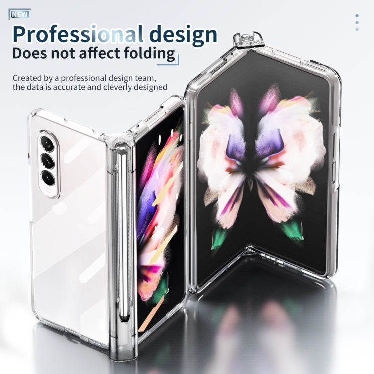 For Samsung Galaxy Z Fold3 5G Electroplating Hinge Phone Case with Stylus