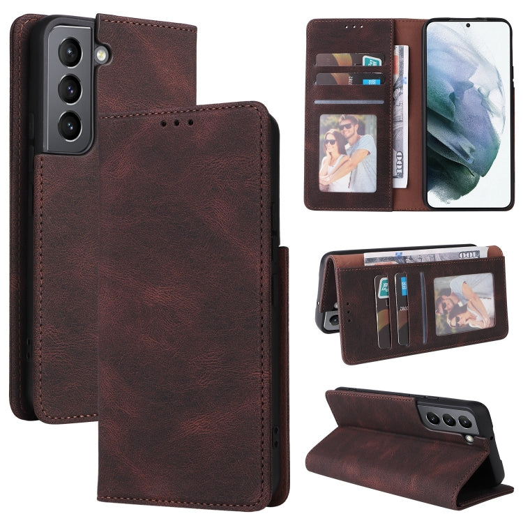 For Samsung Galaxy S22 5G Simple Suction Closure Leather Phone Case