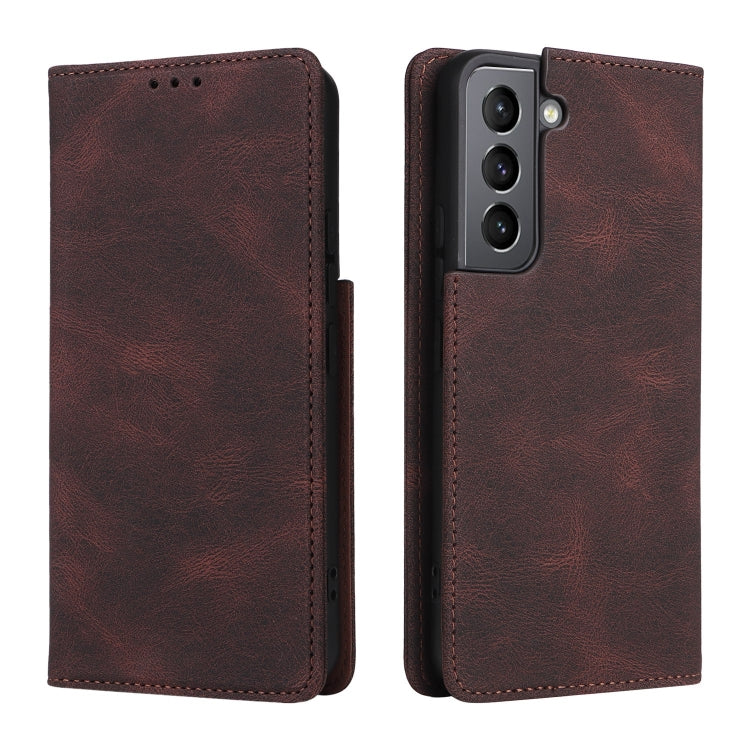 For Samsung Galaxy S22 5G Simple Suction Closure Leather Phone Case