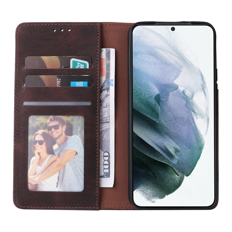 For Samsung Galaxy S22 5G Simple Suction Closure Leather Phone Case