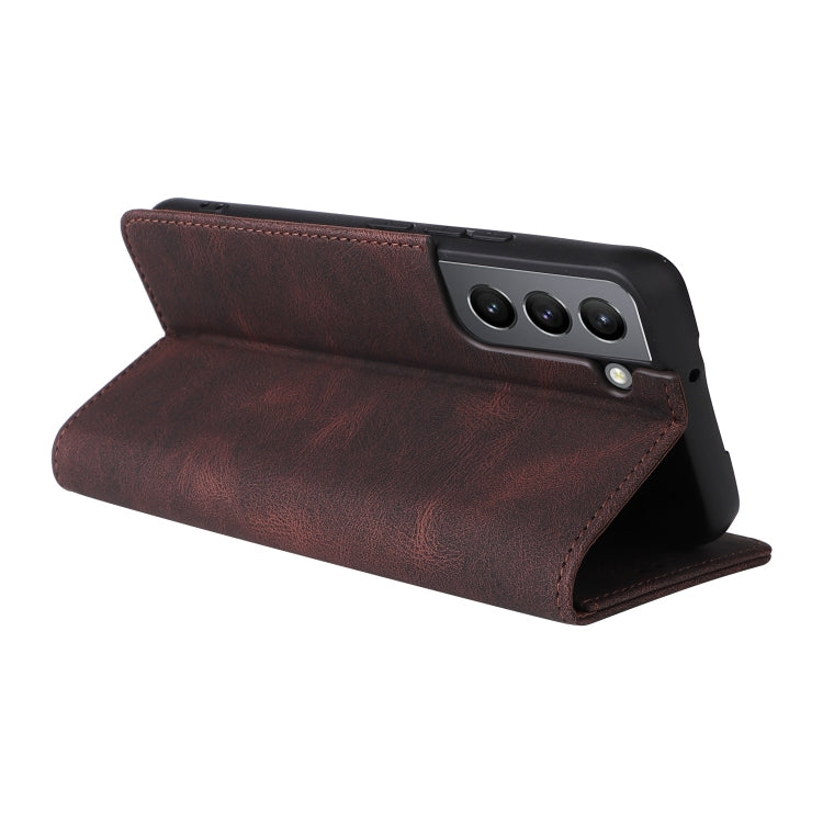 For Samsung Galaxy S22 5G Simple Suction Closure Leather Phone Case