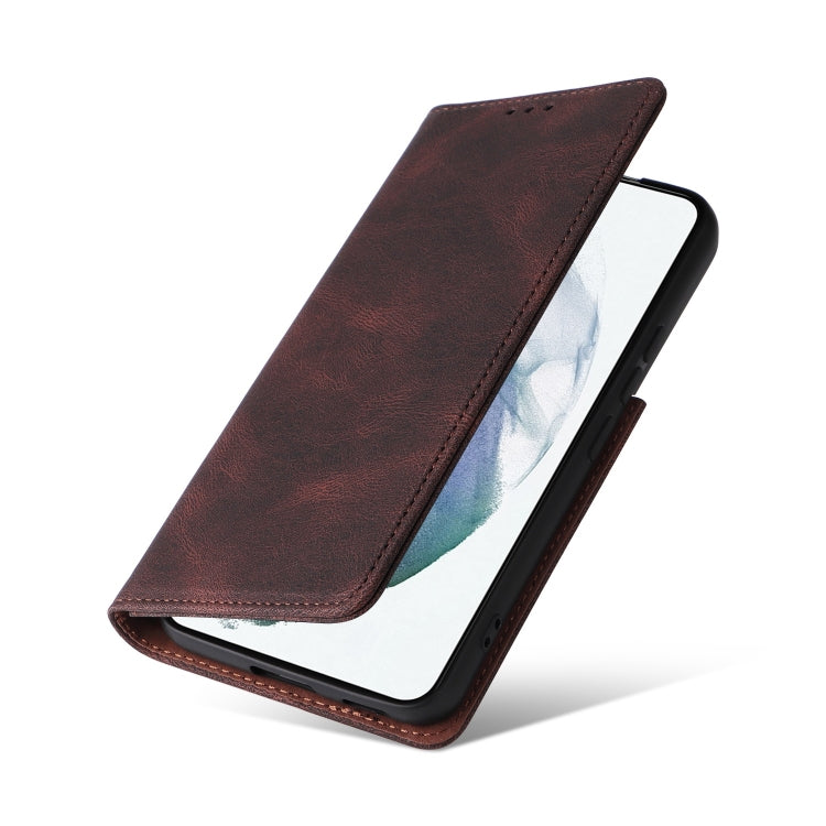 For Samsung Galaxy S22 5G Simple Suction Closure Leather Phone Case