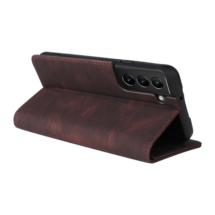 For Samsung Galaxy S22+ 5G Simple Suction Closure Leather Phone Case