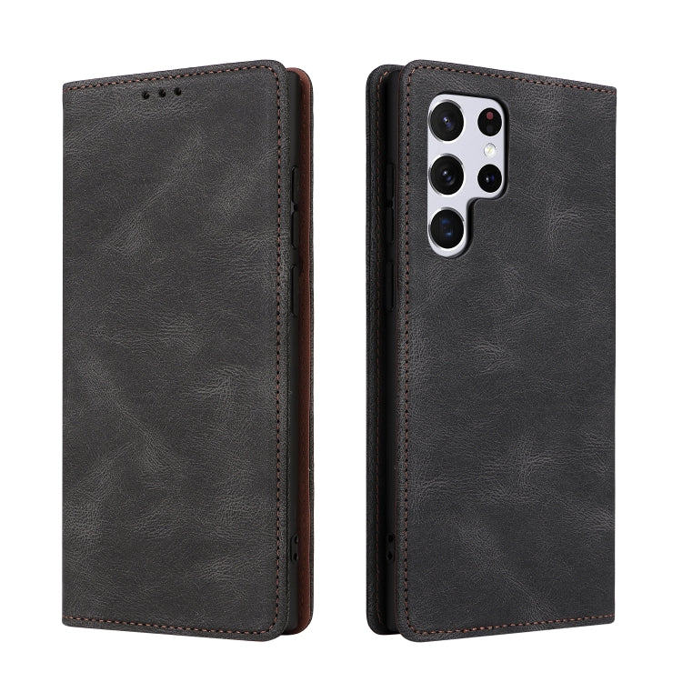 For Samsung Galaxy S22 Ultra 5G Simple Suction Closure Leather Phone Case
