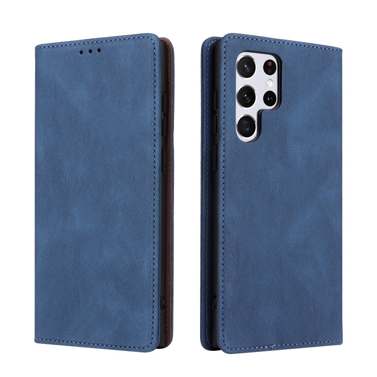 For Samsung Galaxy S22 Ultra 5G Simple Suction Closure Leather Phone Case